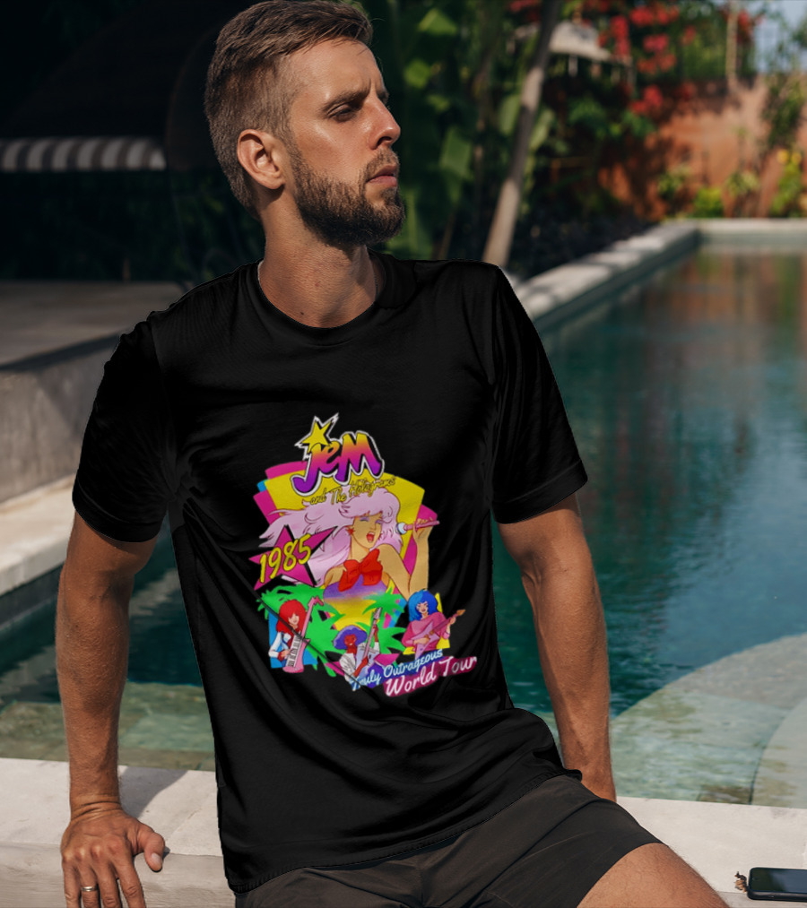 Jem And The Holograms 1985 Truly Outrageous World Tour Retro Concert Fan T-Shirt