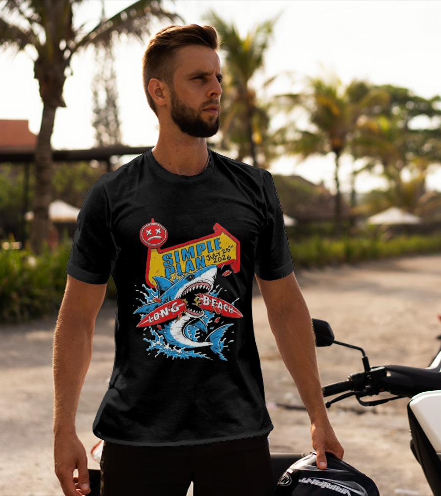 Simple Plan Shark Long Beach July 25 2026 T-Shirt