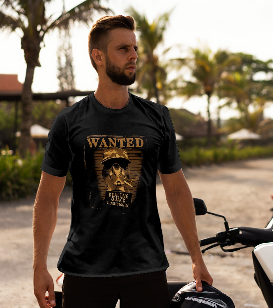 Wanted Duck Dealing Quack Charleston SC Camouflage Hat Smoking Duck T-Shirt