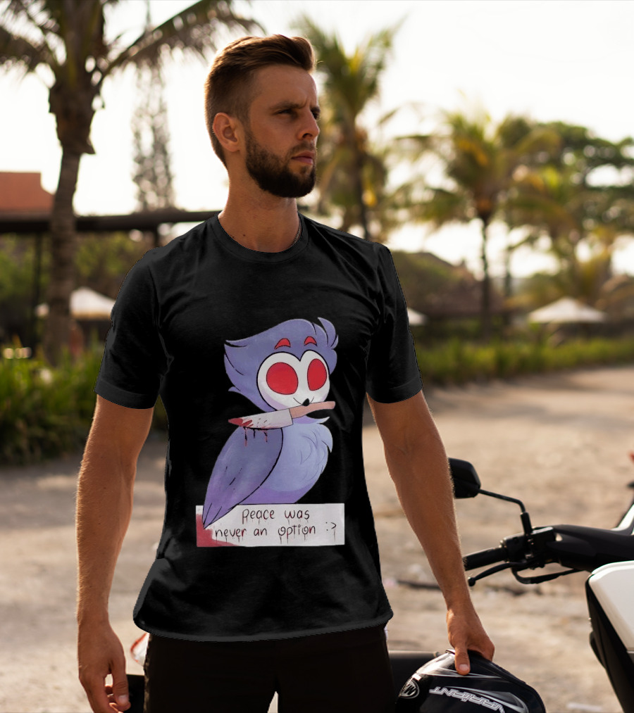 Stolas Helluva Boss Peace Was Never An Option Owl With Knife T-Shirt