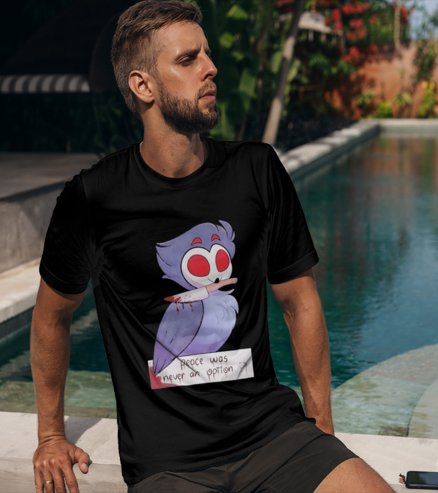Stolas Helluva Boss Peace Was Never An Option Owl With Knife T-Shirt