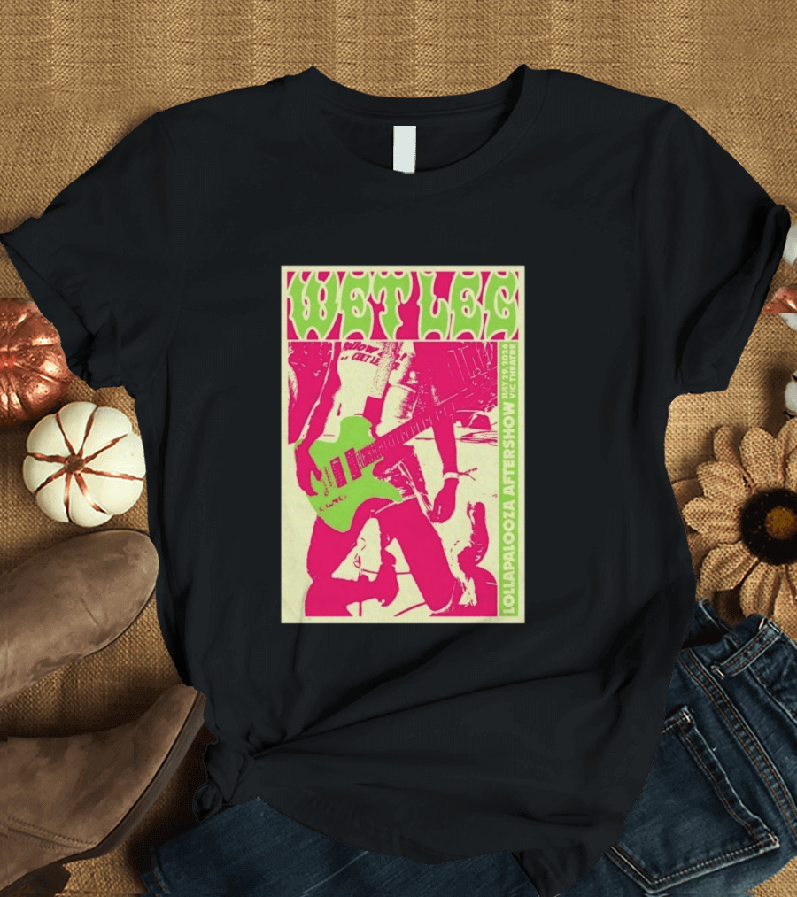 Wet Leg July 29 2026 Lollapalooza Aftershow Vic Theatre Chicago IL T-Shirt