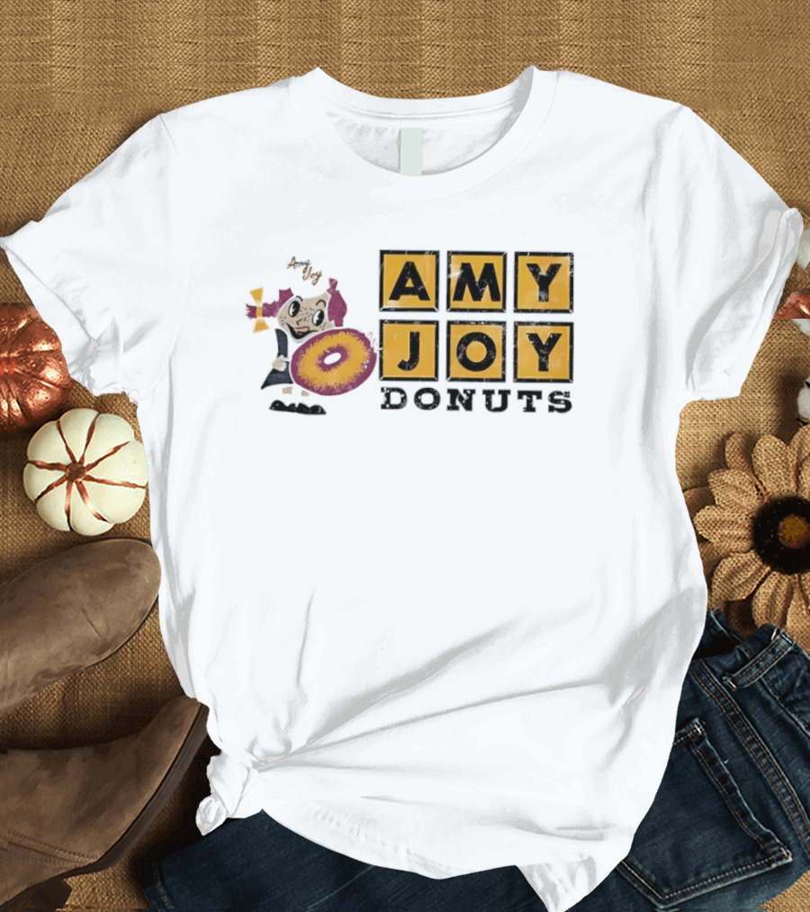 Amy Joy Donuts Retro Cartoon Character With Donut Image T-Shirt