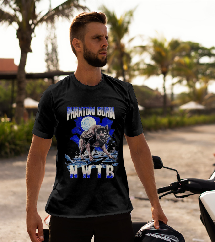 Phantom Burial NWTB Wolf And Snake Under Full Moon T-Shirt