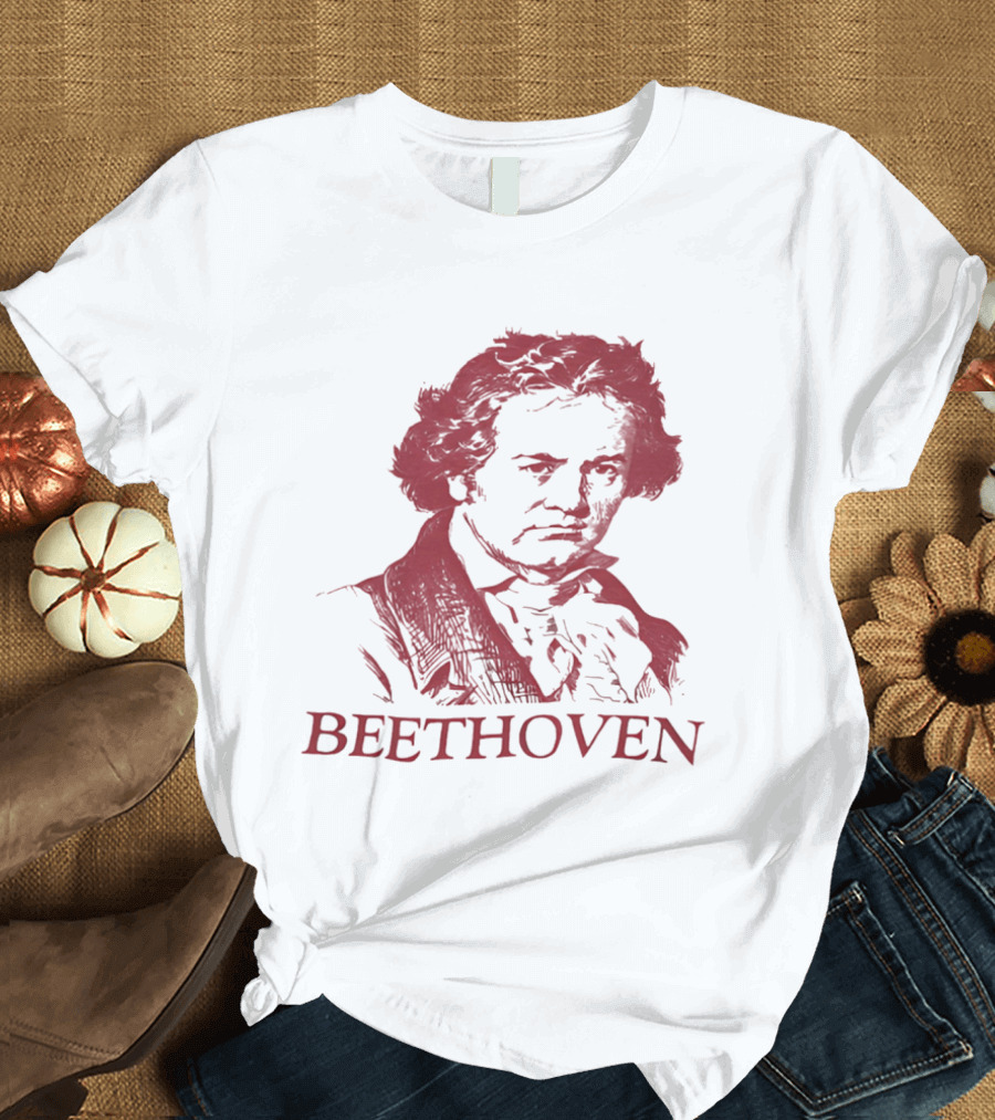 Beethoven Beethoven Classical Music Icon Bold Red T-Shirt