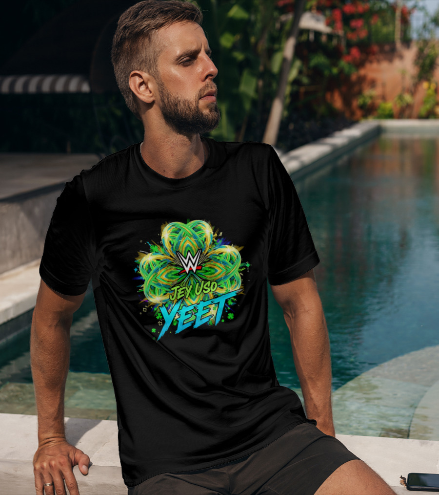 WWE Jey Uso Yeet St Patrick's Day 2026 Clover T-Shirt
