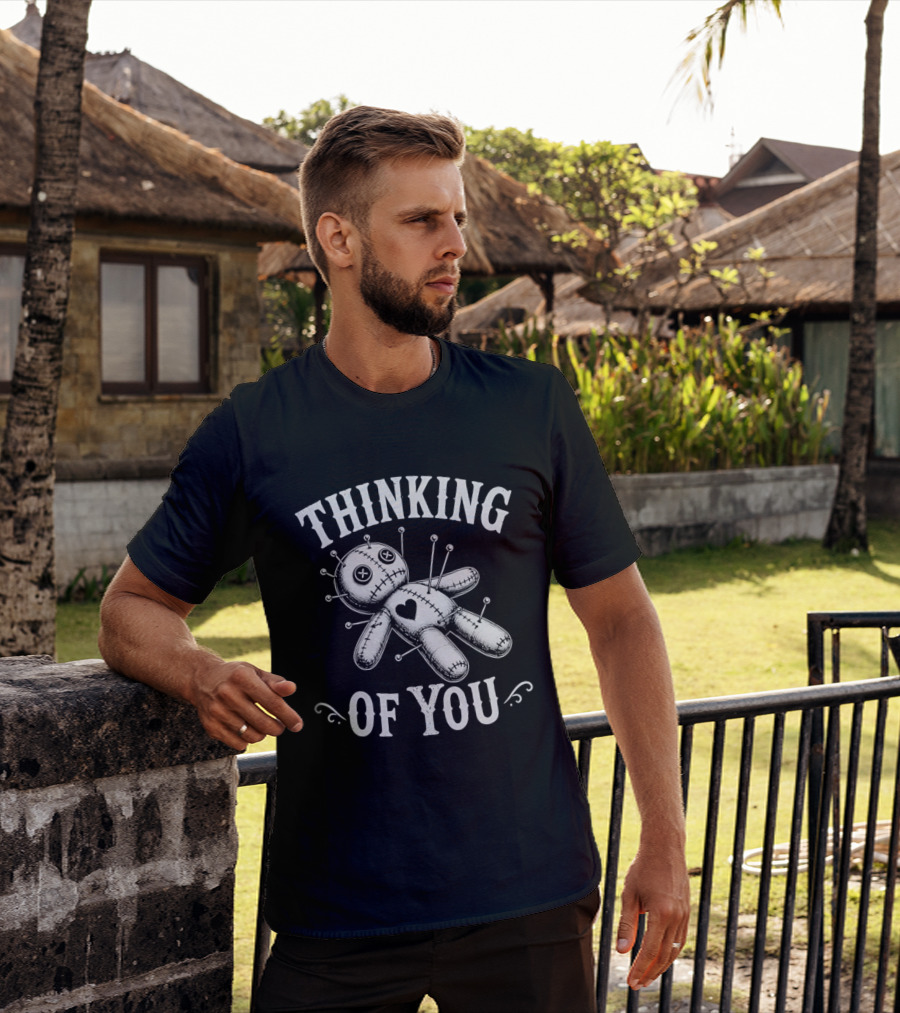 Thinking Of You Voodoo Doll With Heart And Pins T-Shirt