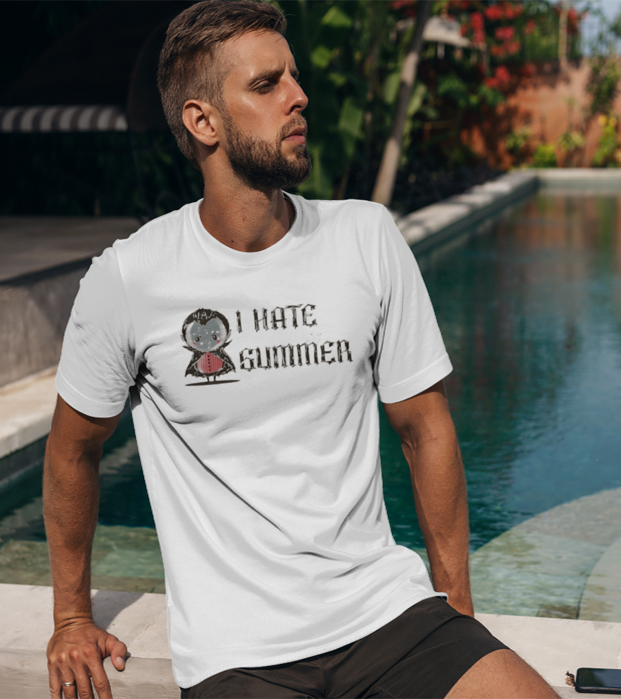 Dracula I Hate Summer Cute Vampire Comic T-Shirt