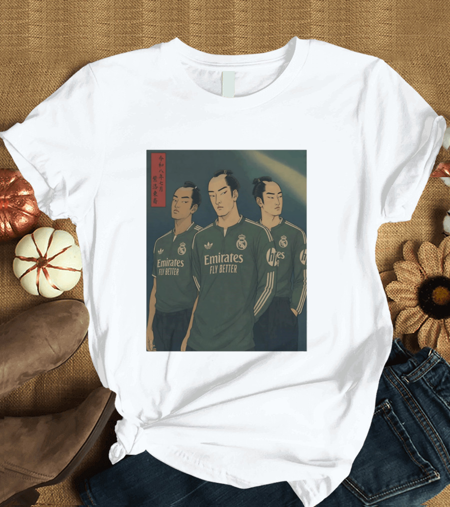 Emirates Fly Better Real Madrid Adidas Samurai Japanese T-Shirt