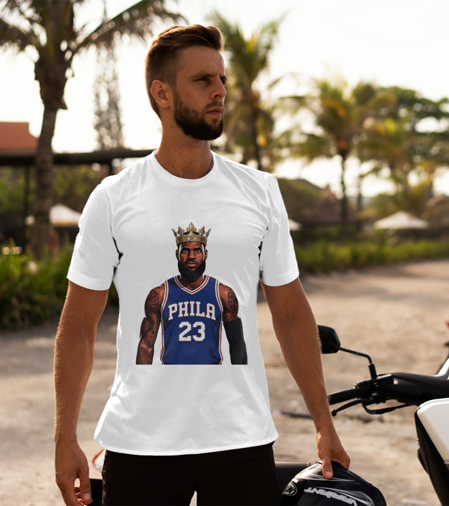 LeBron James #23 Philadelphia 76ers King Phila Basketball T-Shirt