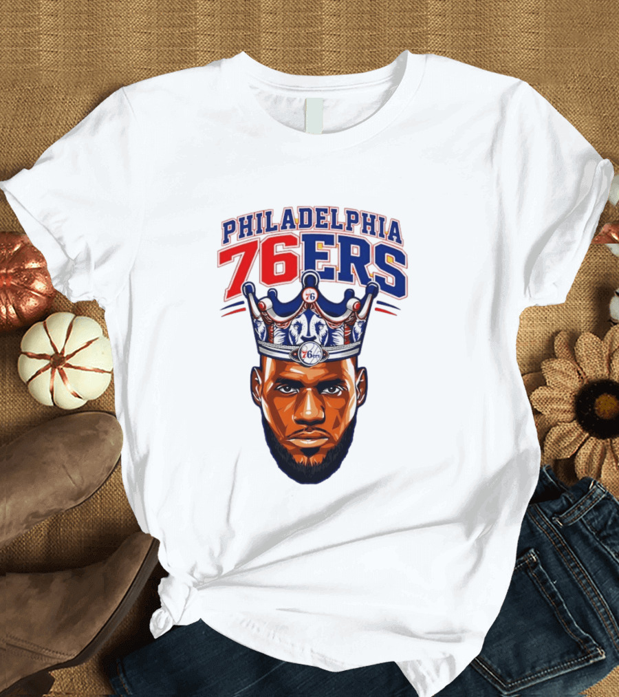 Philadelphia 76ers Lebron James 23 Basketball King Crown T-Shirt