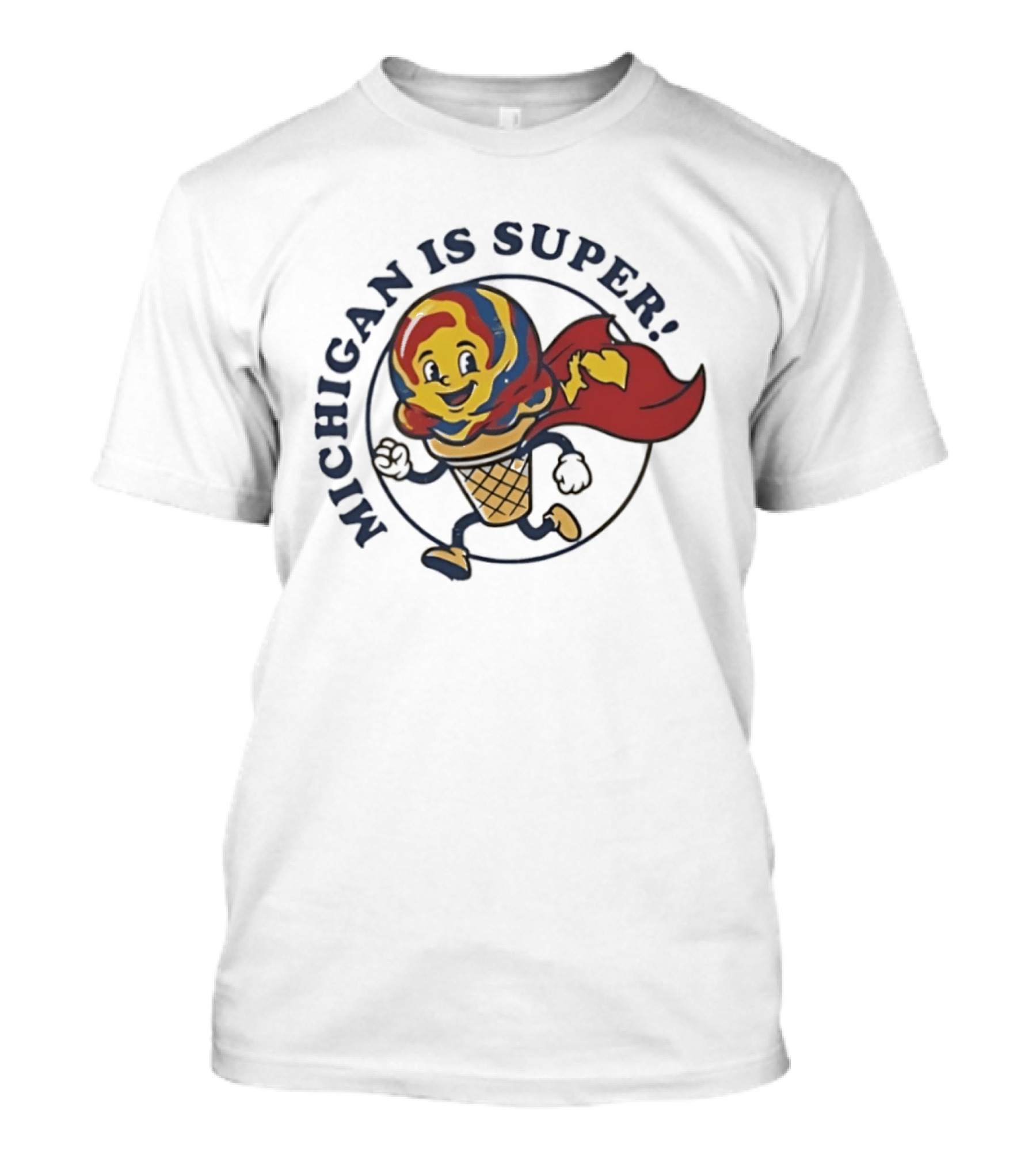 Michigan Is Super Superman Ice Cream Hero Cape Scoops T-Shirt