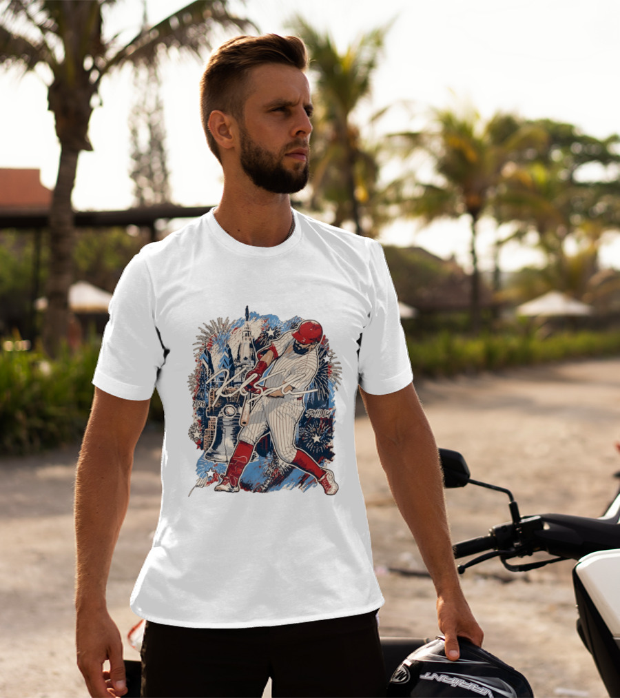 Philadelphia Phillies Kyle Schwarber 2026 MLB All Star Fireworks Philly Liberty Bell T-Shirt