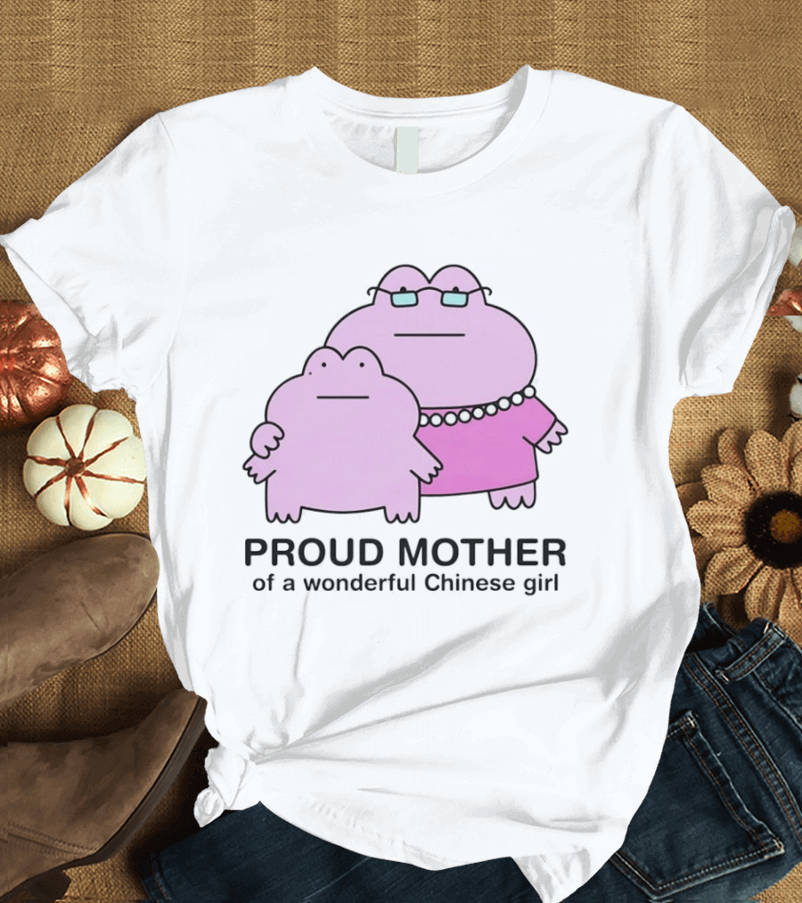 Proud Mother Of A Wonderful Chinese Girl Cartoon Characters T-Shirt