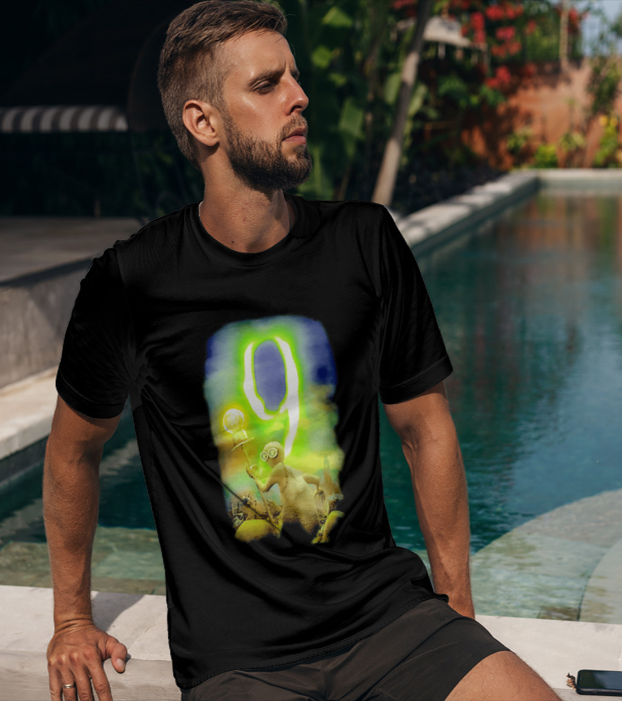 9 Movie Iconic Character With Light Bulb Staff And Gas Mask T-Shirt