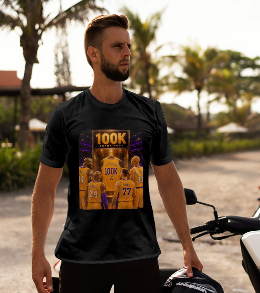 100K Thank You Lakers Fan Zone Players Shaq Kobe Abdul Jabbar T-Shirt