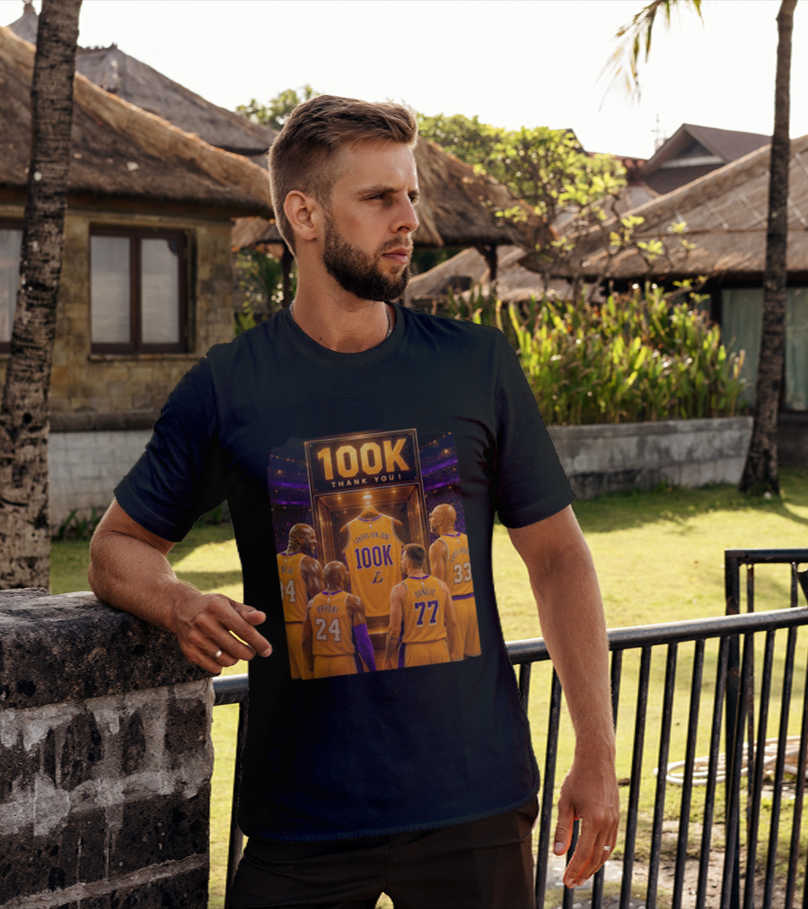 100K Thank You Lakers Fan Zone Players Shaq Kobe Abdul Jabbar T-Shirt