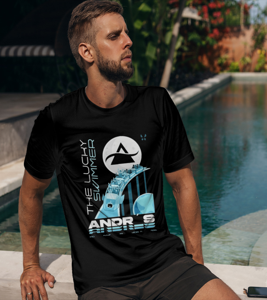 The Lucky Swimmer Andrés Roller Adventure Moon T-Shirt