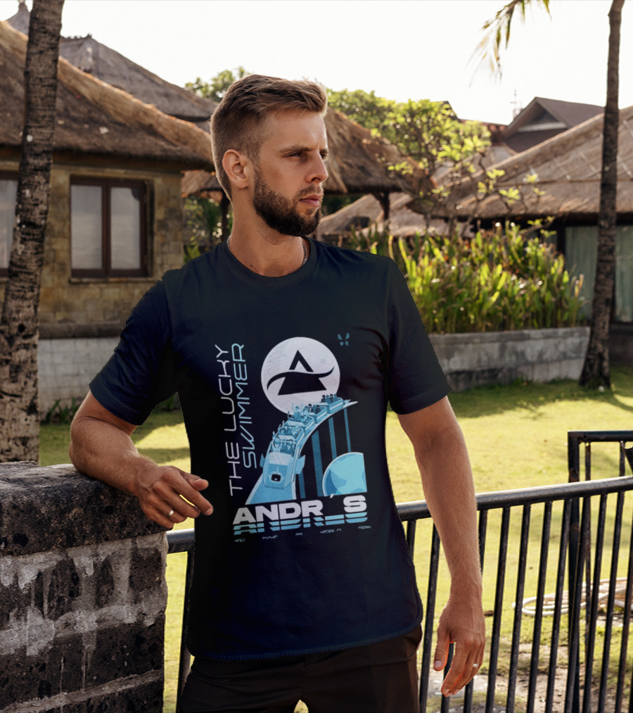 The Lucky Swimmer Andrés Roller Adventure Moon T-Shirt