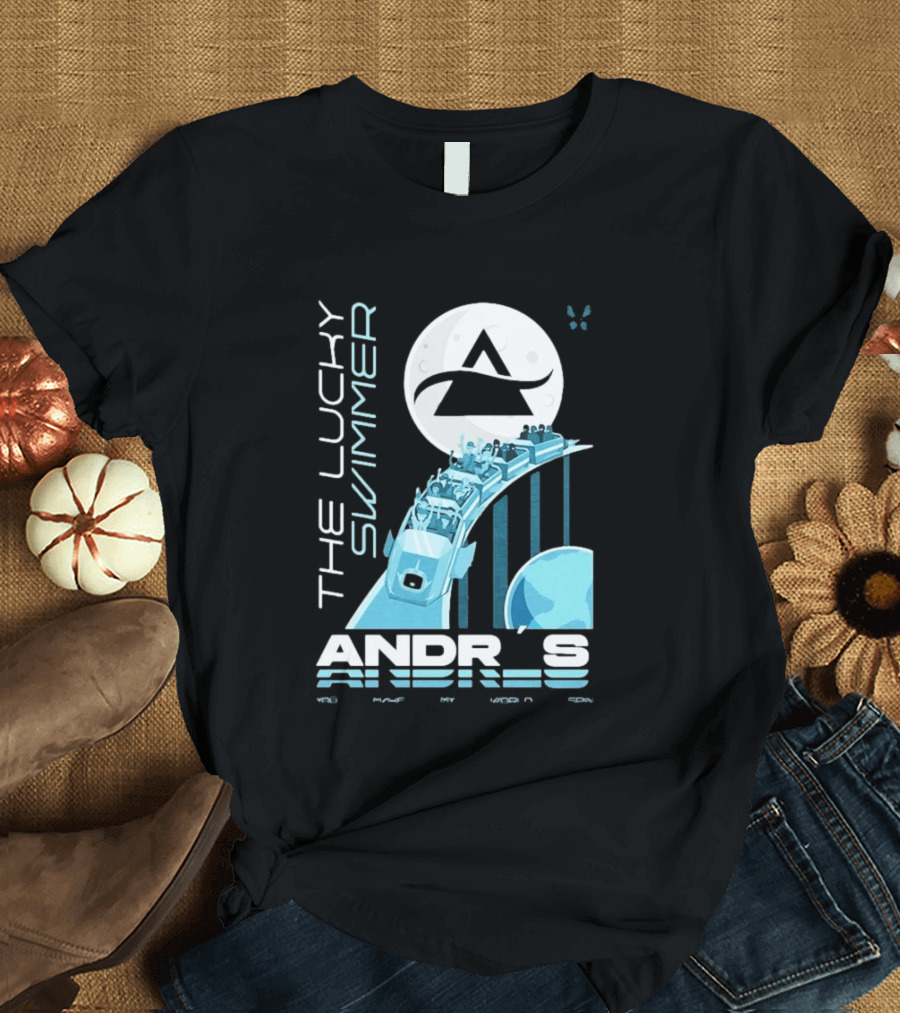 The Lucky Swimmer Andrés Roller Adventure Moon T-Shirt