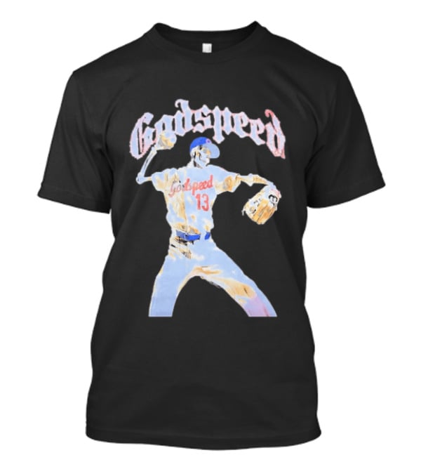 Godspeed Skeleton 13 Pitching Baseball Chicago Cubs T-Shirt
