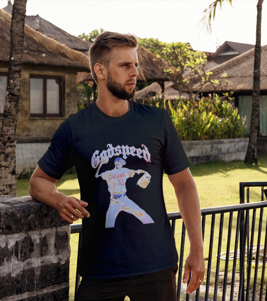 Godspeed Skeleton 13 Pitching Baseball Chicago Cubs T-Shirt