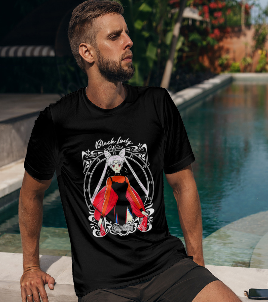 Black Lady Sailor Moon Anime Character Art Nouveau T-Shirt