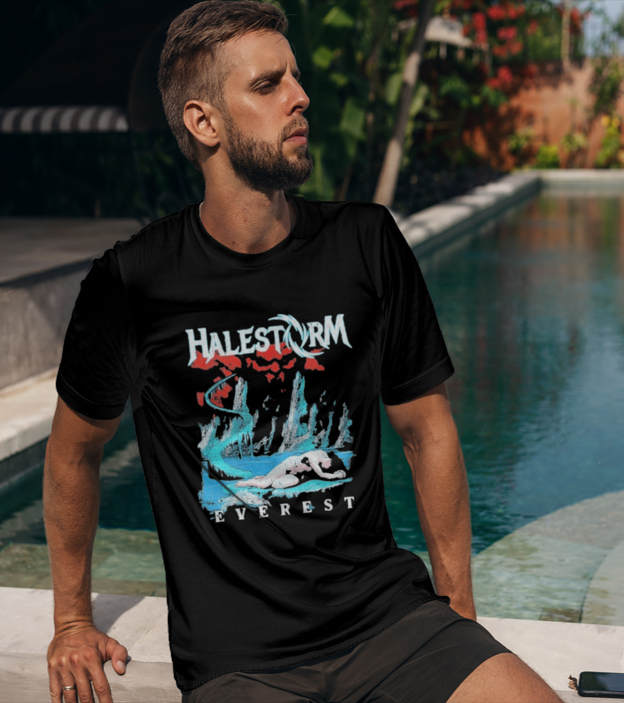 Halestorm Everest Distressed Surreal Mountain Landscape T-Shirt