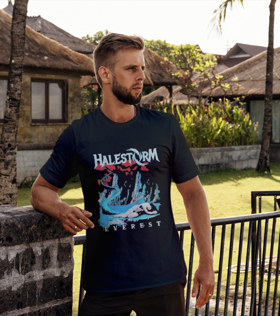Halestorm Everest Distressed Surreal Mountain Landscape T-Shirt