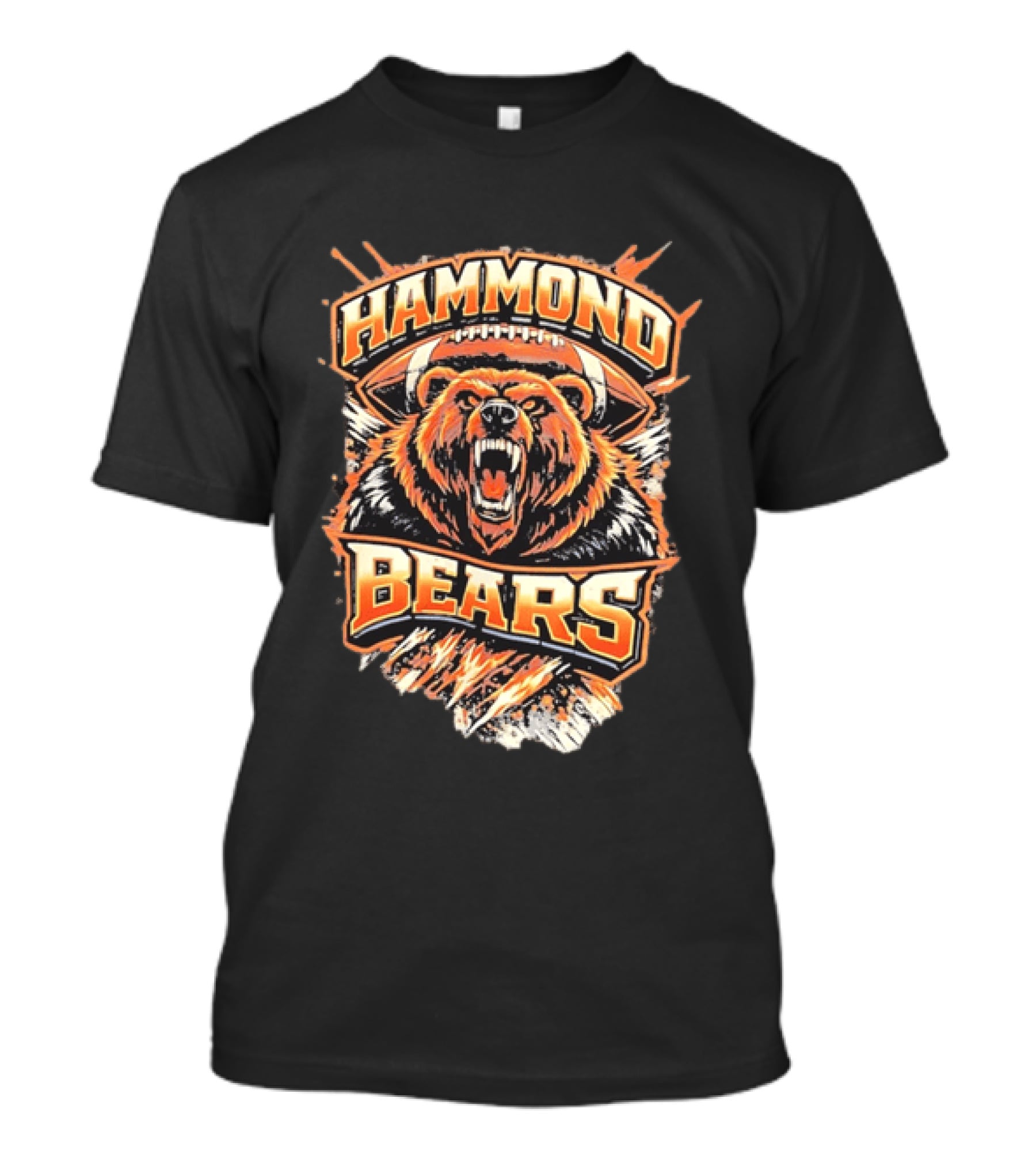 Hammond Bears Football Roaring Bear And Football T-Shirt