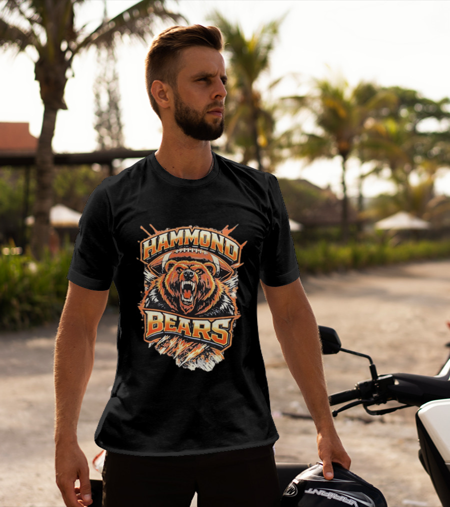 Hammond Bears Football Roaring Bear And Football T-Shirt