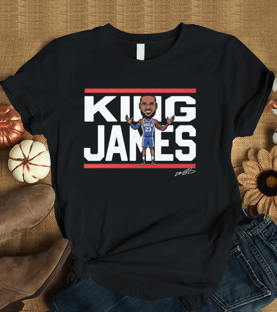 Philadelphia 76ers LeBron James 23 NBA King James Caricature T-Shirt