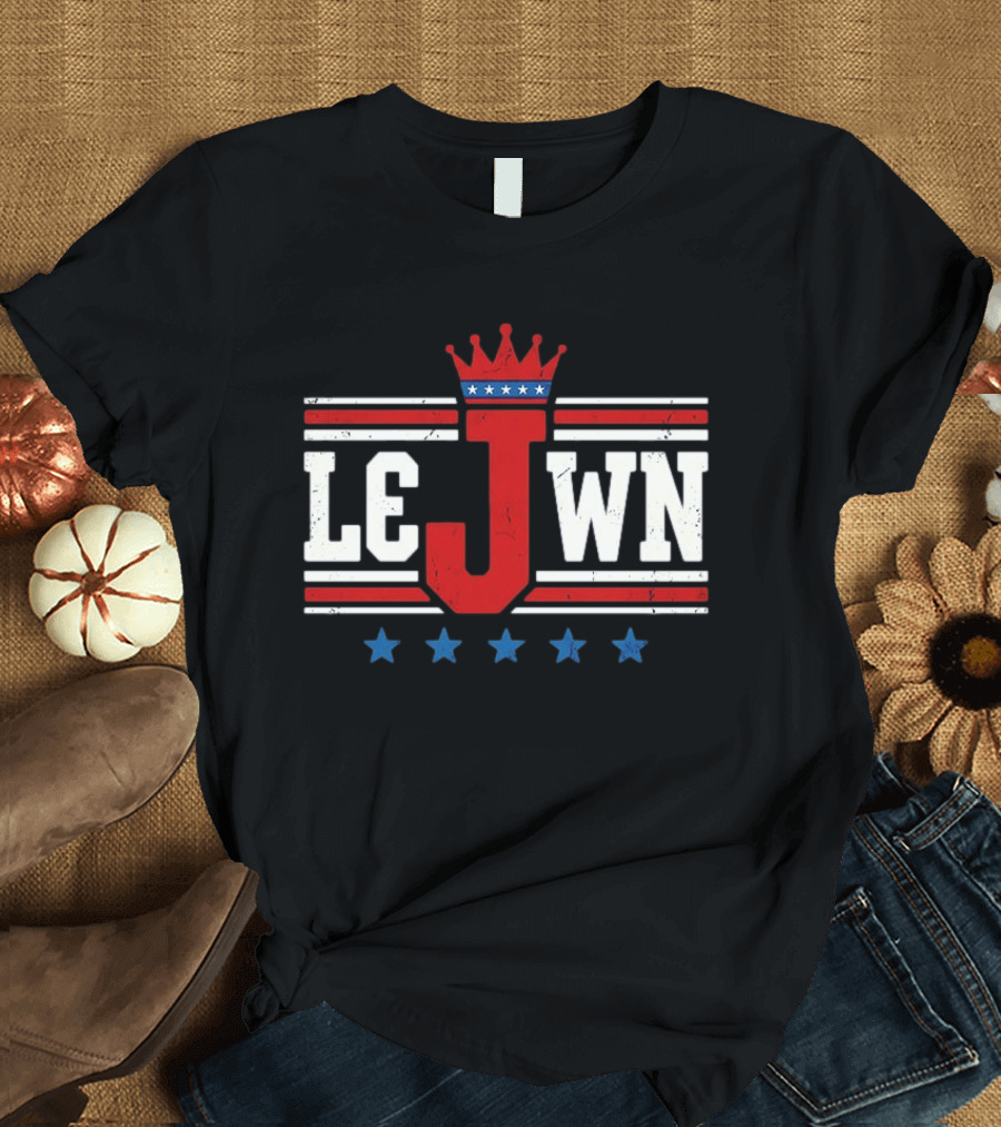 Philadelphia 76ers LeJWN NBA Crown Stars T-Shirt