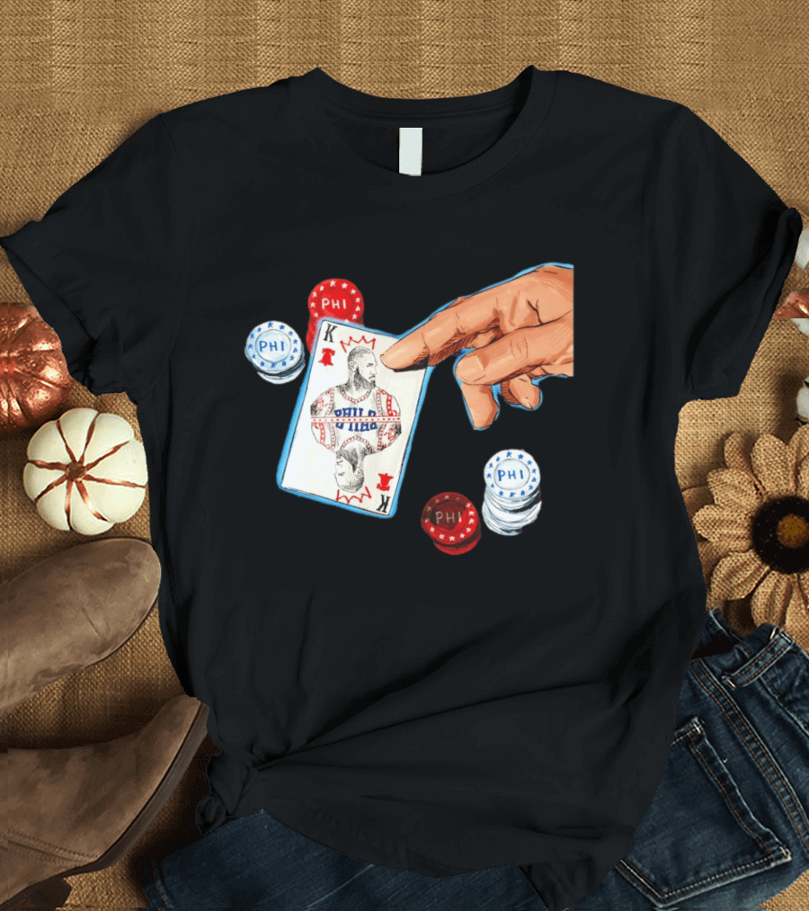 Philadelphia 76ers King Playing Card LeBron James The Last Hand T-Shirt