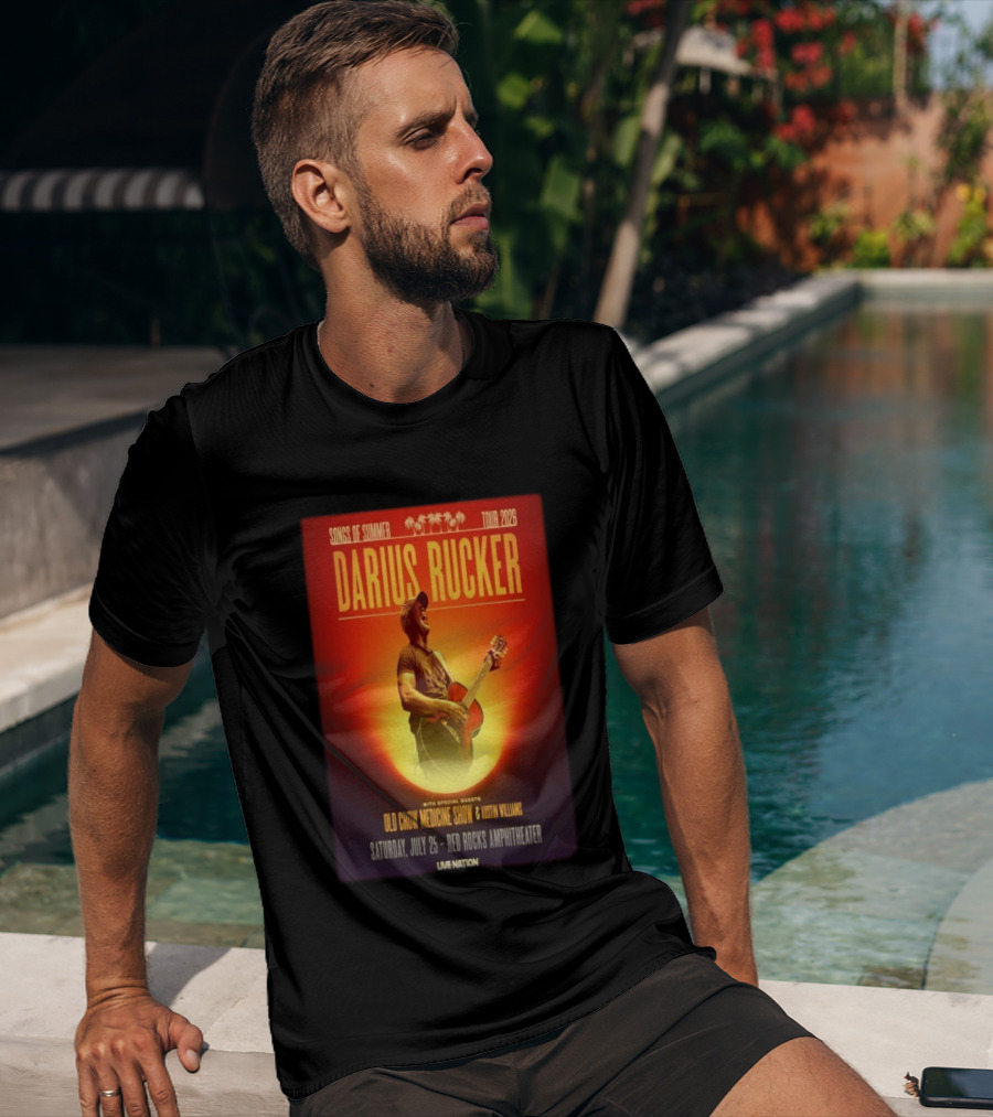 Songs Of Summer Tour 2026 Darius Rucker With Old Crow Medicine Show And Austin Williams Live At Red Rocks Amphitheater July 25 T-Shirt
