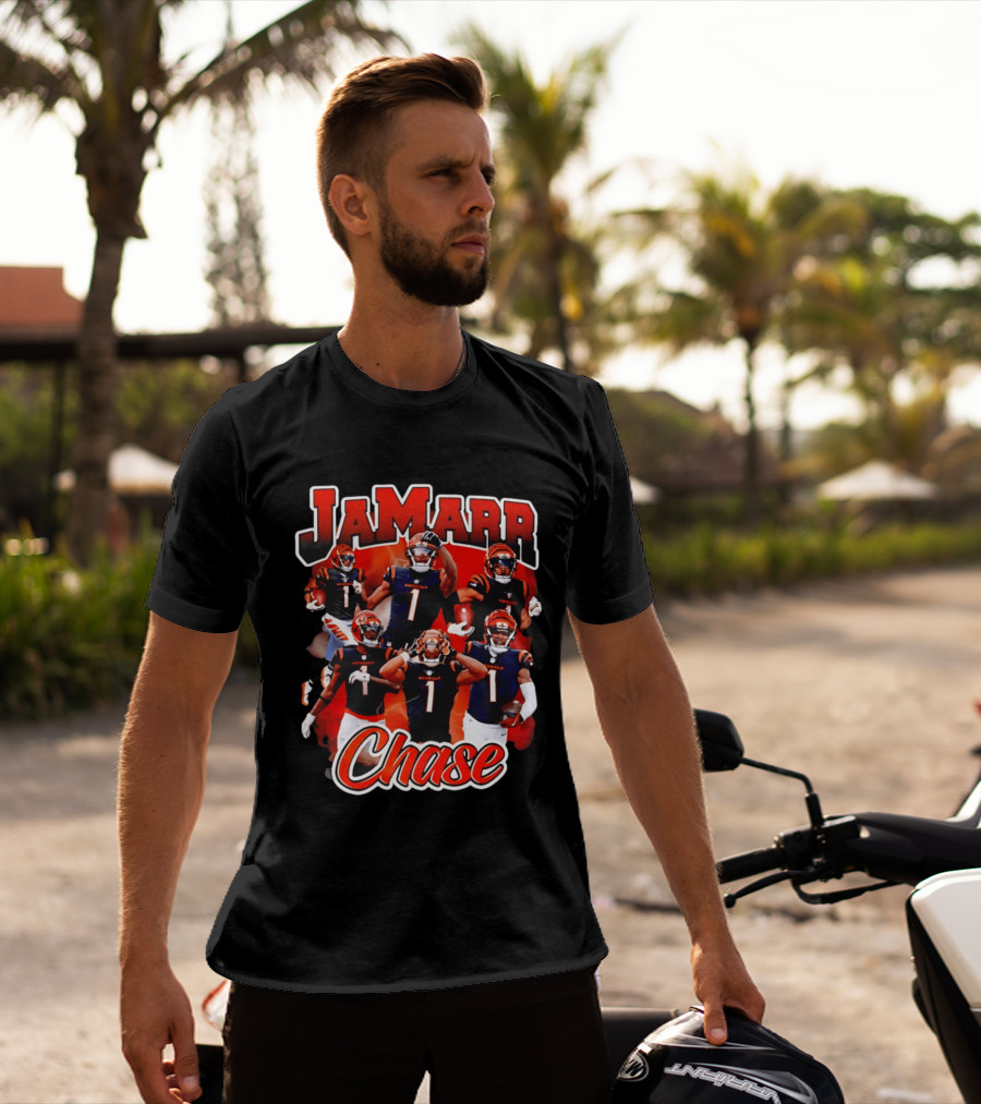 Ja'Marr Chase Cincinnati Bengals Collage Player 1 NFL Football Star T-Shirt