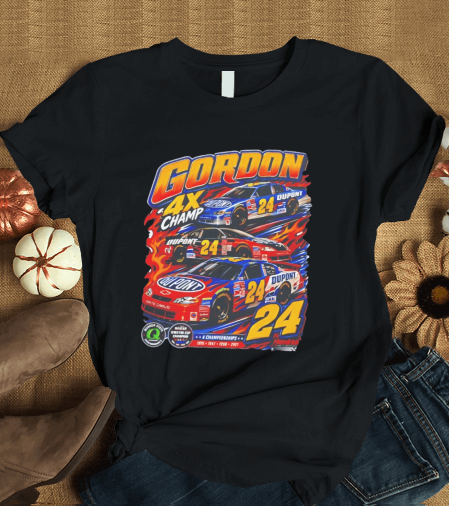 Gordon 4X Champ Number 24 Dupont Racing Car 4 Championships T-Shirt
