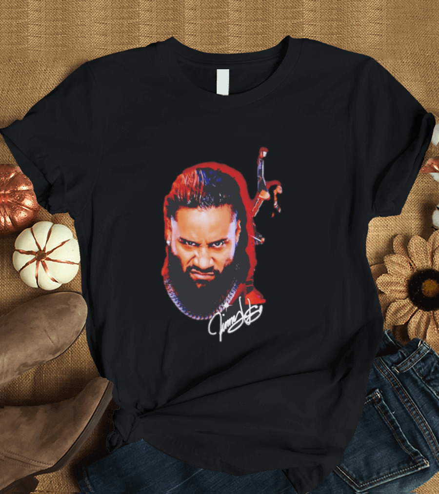 Jimmy Uso Autograph Pointing Sky WWE T-Shirt