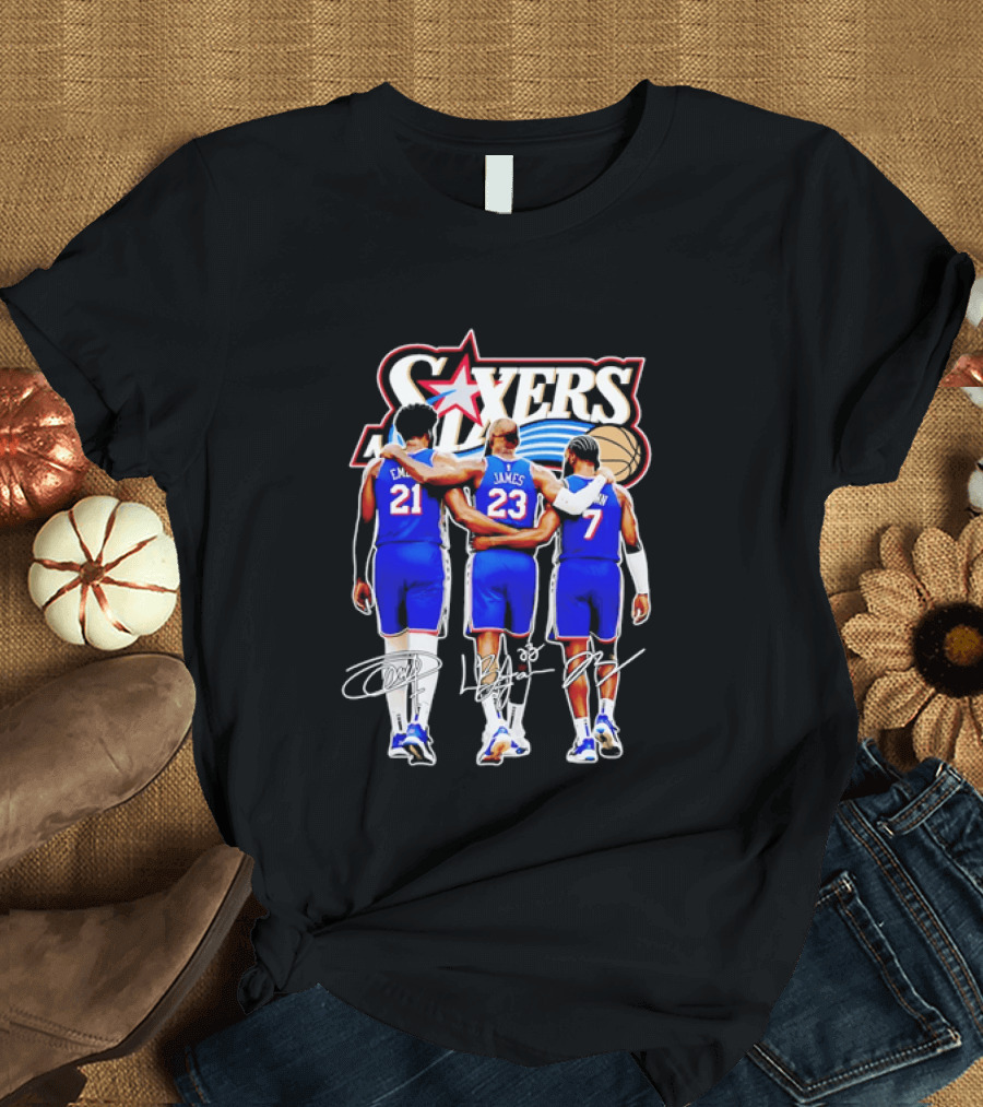 Philadelphia 76ers Embiid James Harden Back To Back Basketball Stars Sixers T-Shirt