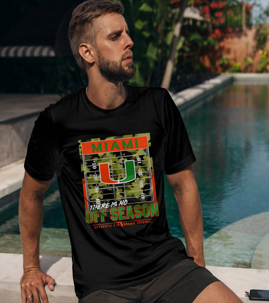Miami Hurricanes U No Off Season Football Field Camo T-Shirt