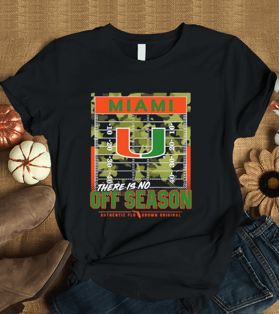 Miami Hurricanes U No Off Season Football Field Camo T-Shirt