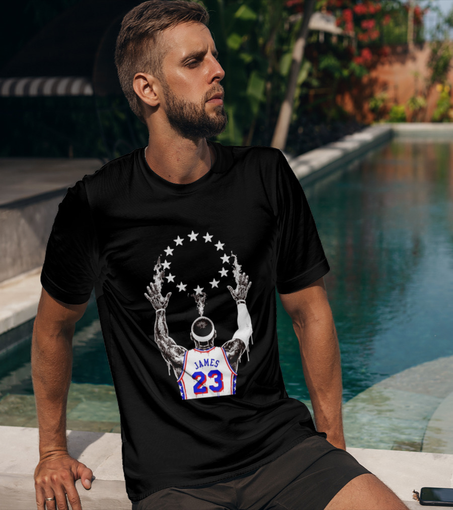 LeBron James 23 Philadelphia 76ers Starry T-Shirt
