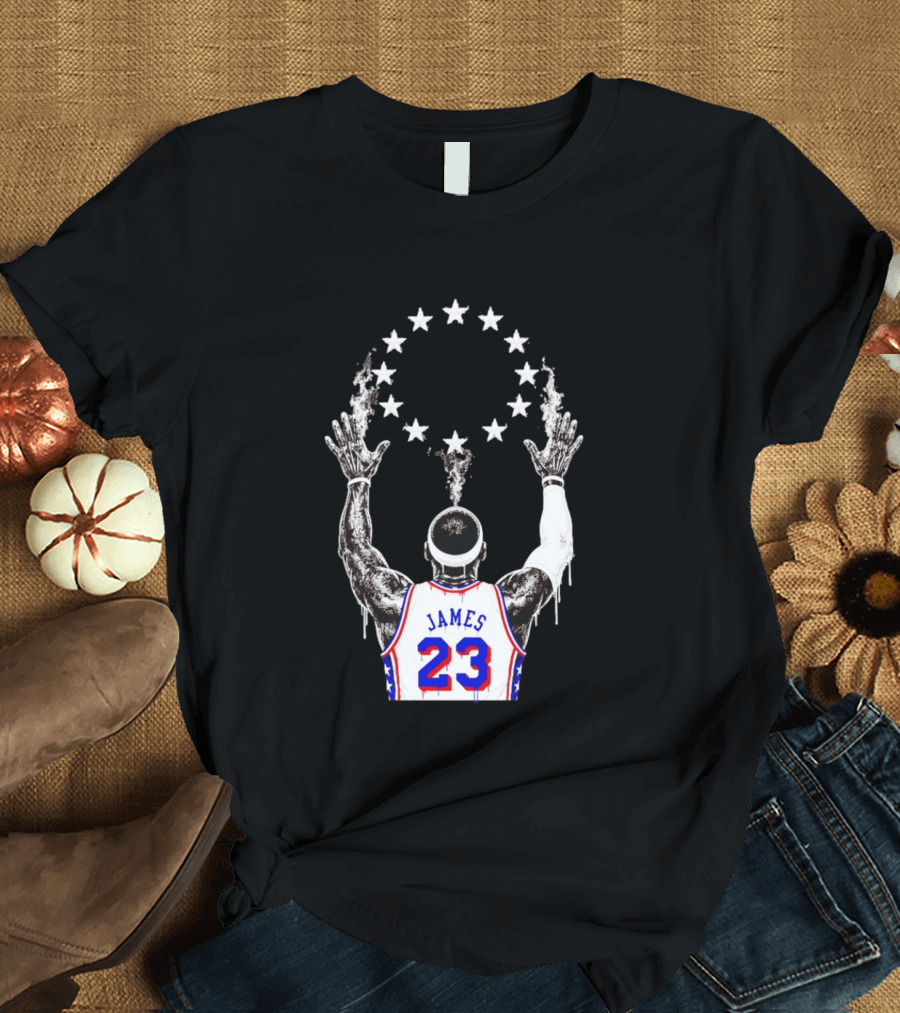 LeBron James 23 Philadelphia 76ers Starry T-Shirt