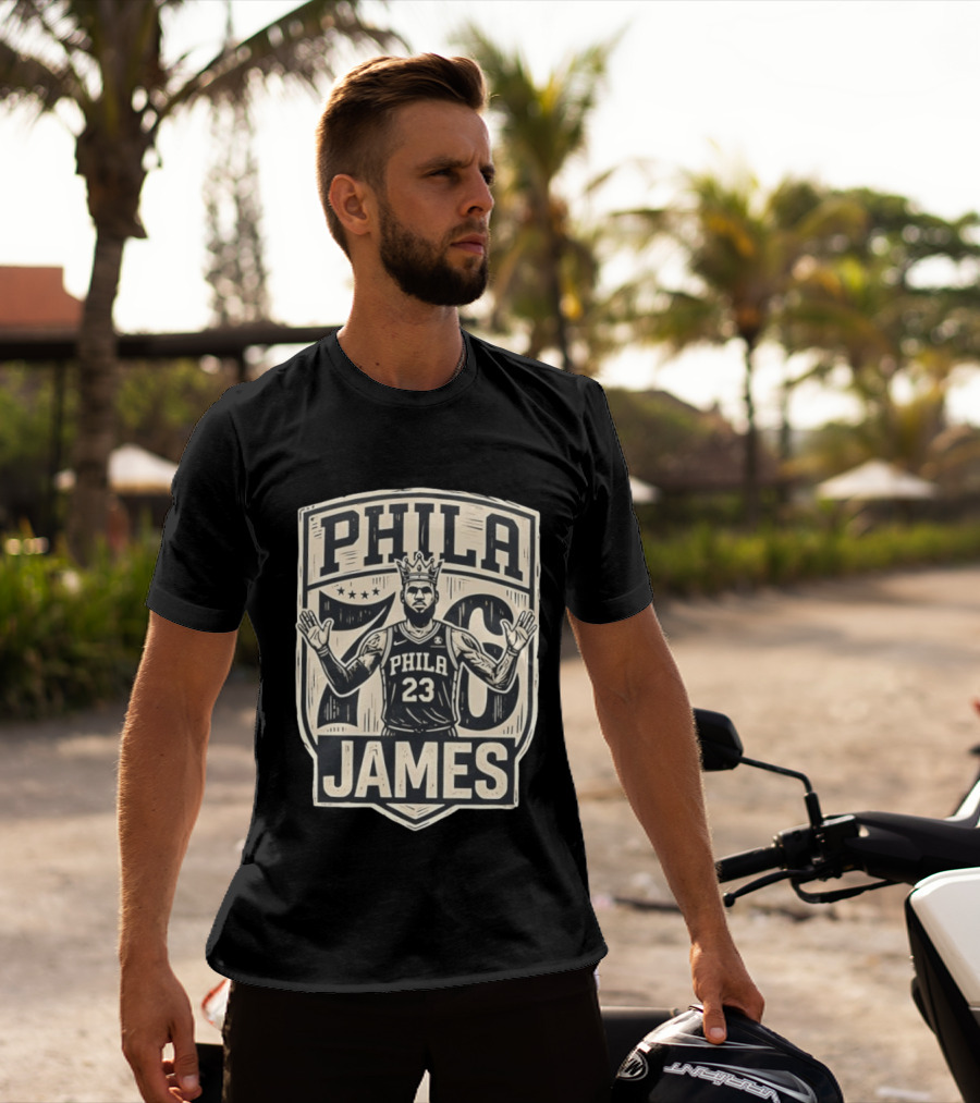 Phila 76 James 23 Lebron Basketball Crown T-Shirt