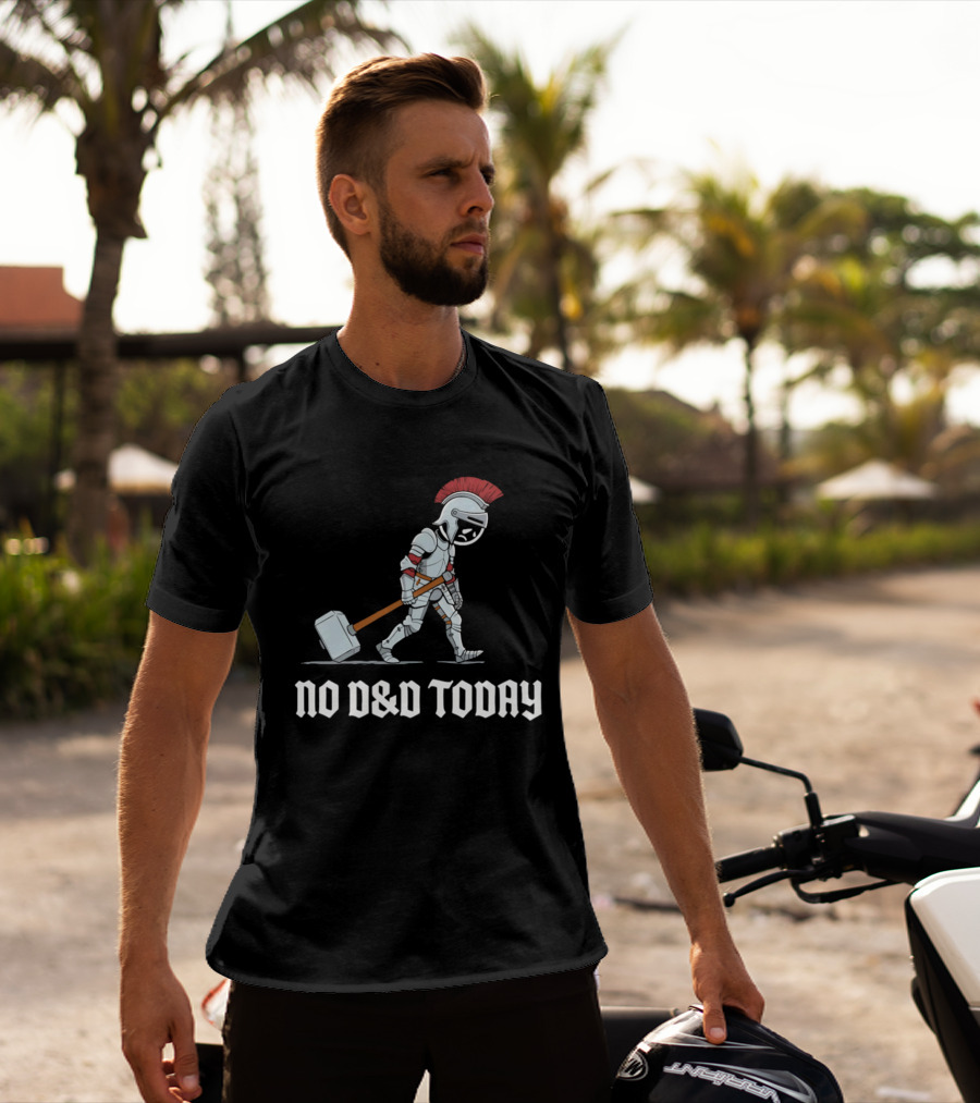 No D&D Today Cartoon Paladin Armor And Hammer T-Shirt