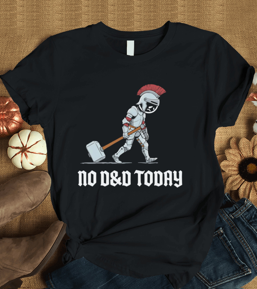 No D&D Today Cartoon Paladin Armor And Hammer T-Shirt
