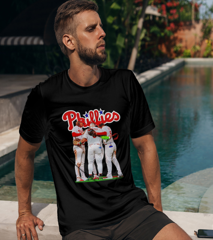 Philadelphia Phillies Team Huddle Harper '26 Baseball Collaboration T-Shirt