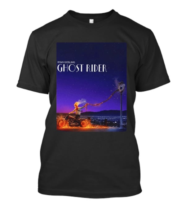 Ryan Gosling Ghost Rider Meets La La Land Lamppost Scene T-Shirt