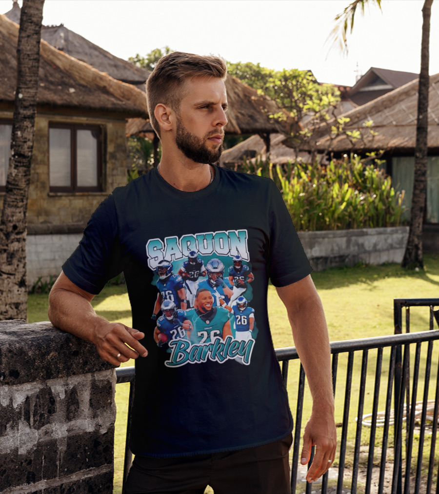 Saquon Barkley Eagles Number 26 Player Collage T-Shirt