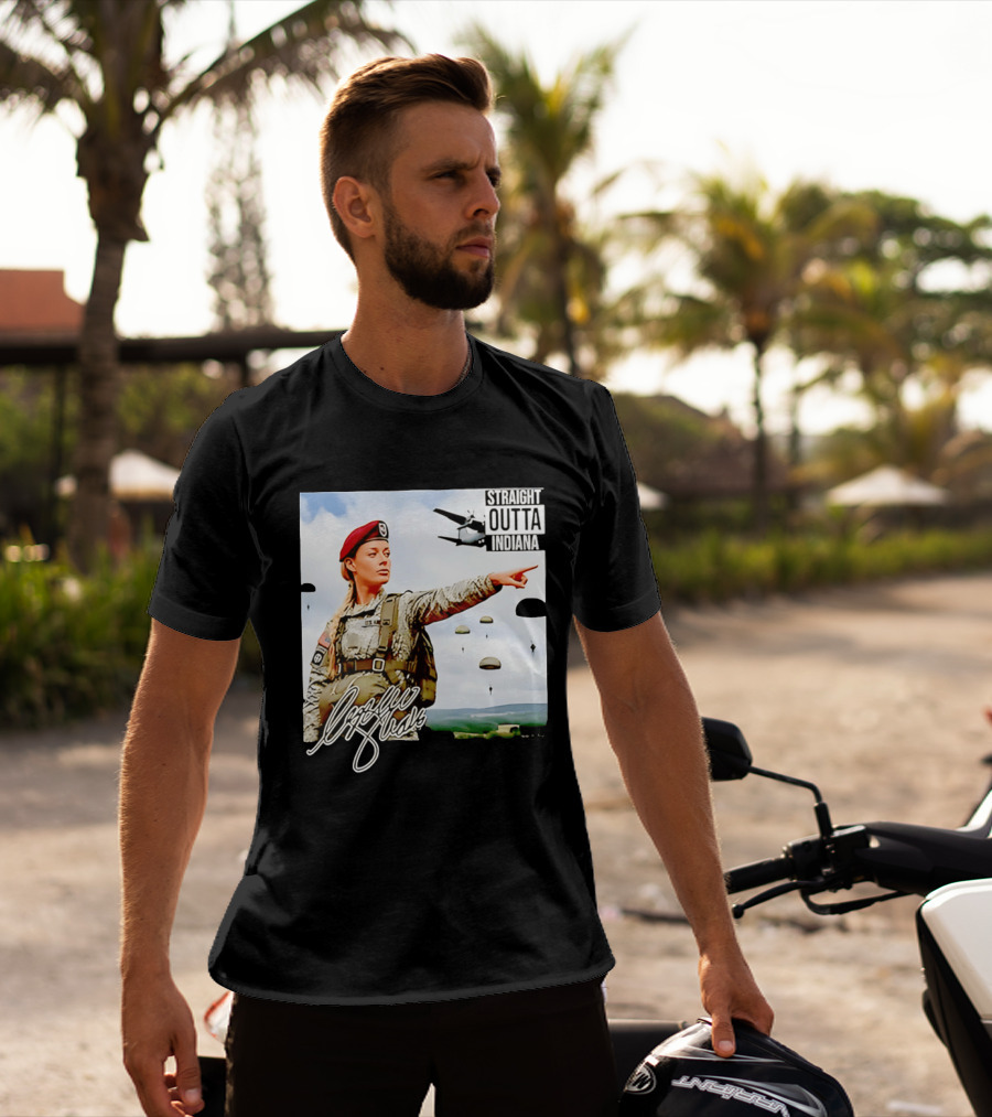 Sophie Cunningham Straight Outta Indiana Military Paratrooper T-Shirt